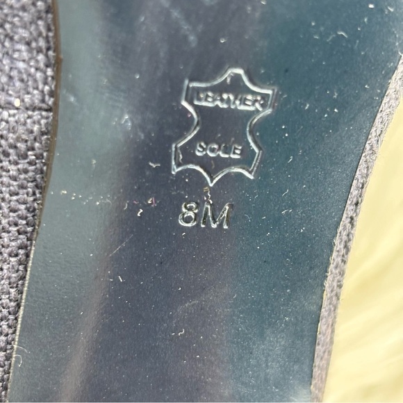 TORY BURCH JOELLE BLUE STRIPE WOOD PLATFORMS PUMPS - Picture 12 of 14